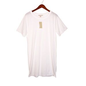 MICHAEL Michael KORS NWT Eyelet Sleeve T Shirt Dress Size Medium in White